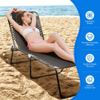 Chaise longue de plage pliante Gymax avec oreiller, 4 niveaux