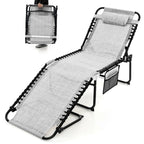 Chaise longue de plage pliante Gymax avec oreiller, 4 niveaux