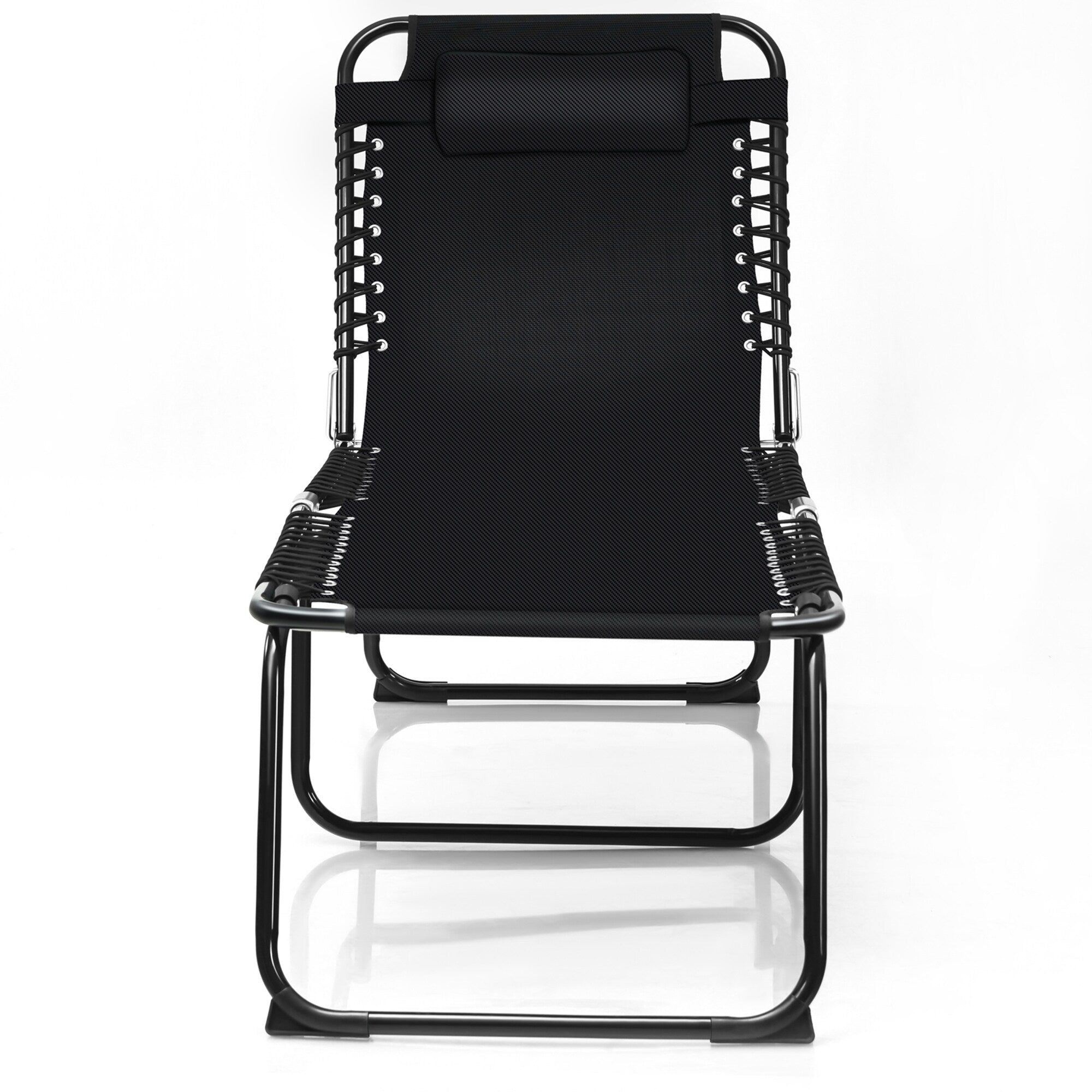 Chaise longue de plage pliante Gymax avec oreiller, 4 niveaux