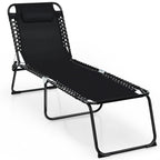 Chaise longue de plage pliante Gymax avec oreiller, 4 niveaux