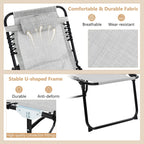 Chaise longue de plage pliante Gymax avec oreiller, 4 niveaux