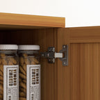 HOMCOM 63 Garde-manger de cuisine 2 portes, meuble de rangement indépendant avec étagères à 5 niveaux et 2 étagères réglables pour salle à manger