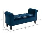 Banc ottoman de rangement capitonné à boutons HOMCOM, banc de lit rembourré avec accoudoirs roulés pour chambre, salon ou couloir