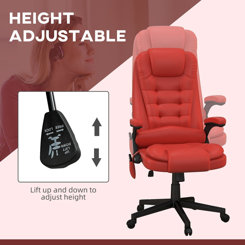 Fauteuil de bureau massant et vibrant HOMCOM à dossier haut avec 6 points de vibration, beige