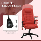 Fauteuil de bureau massant et vibrant HOMCOM à dossier haut avec 6 points de vibration, beige