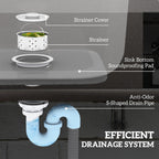 Évier utilitaire extérieur HOMCOM, évier profond en acier inoxydable, évier de cuisine autoportant à cuve unique, 39 pouces - 39 pouces
