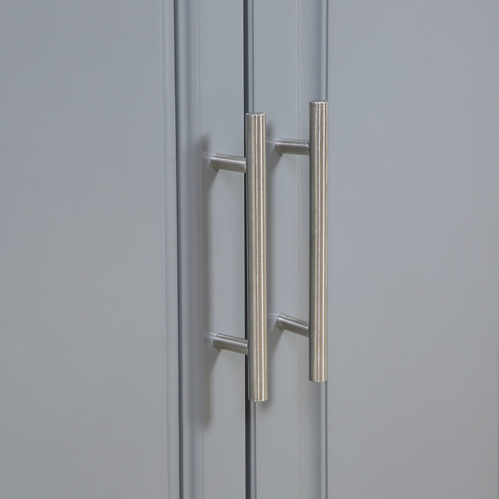 Îlot de cuisine roulant HOMCOM avec rangement, chariot de cuisine portable avec plateau en acier inoxydable, gris - N/A