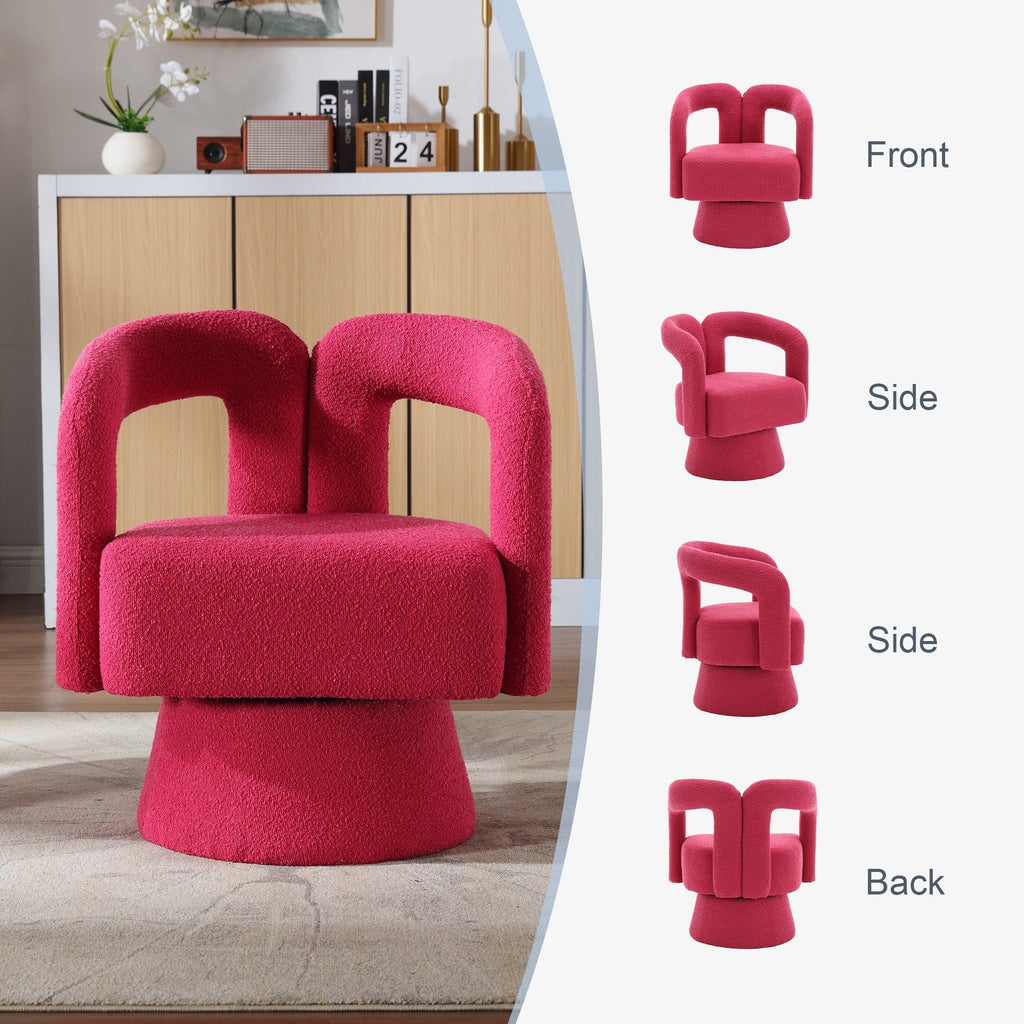 Fauteuils d'appoint pivotants à 360 degrés rembourrés Boucle de HOMEFUN