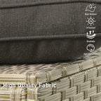 Ensemble de 2 chaises de patio d'extérieur en rotin et osier à dossier haut HOOOWOOO