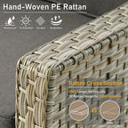 Ensemble de 2 chaises de patio d'extérieur en rotin et osier à dossier haut HOOOWOOO