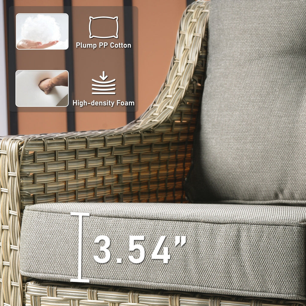 Ensemble de 2 chaises de patio d'extérieur en rotin et osier à dossier haut HOOOWOOO