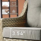 Ensemble de 2 chaises de patio d'extérieur en rotin et osier à dossier haut HOOOWOOO