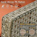 Ensemble de 2 chaises de patio d'extérieur en rotin et osier à dossier haut HOOOWOOO