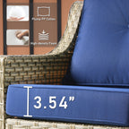 Ensemble de 2 chaises de patio d'extérieur en rotin et osier à dossier haut HOOOWOOO