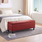 Pouf de rangement rectangulaire rembourré 50,3 x 17,50 x 18 po - Similicuir