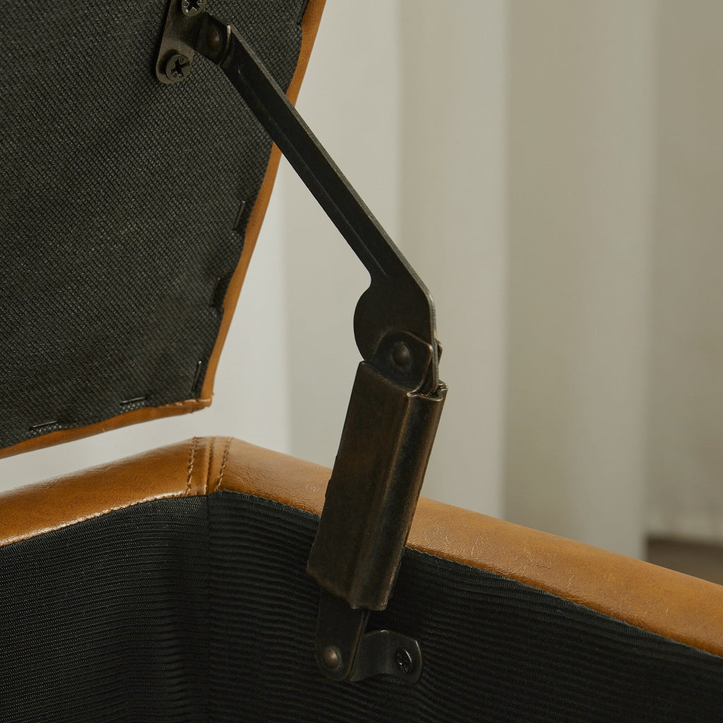 Pouf de rangement rectangulaire rembourré 50,3 x 17,50 x 18 po - Similicuir