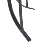 Ensemble de salle à manger Hanover Lavallette 5 pièces bleu océan avec 4 chaises fixes, une table ronde en verre de 132 cm, un parasol et un socle.