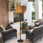 Lampadaire d'extérieur et d'intérieur Havenside Home Pocologan 151 cm (59,5 pouces) en osier tressé - 41,3 cm (16,25 pouces) L x 41,3 cm (16,25 pouces) l x 151,1 cm (59,5 pouces) H