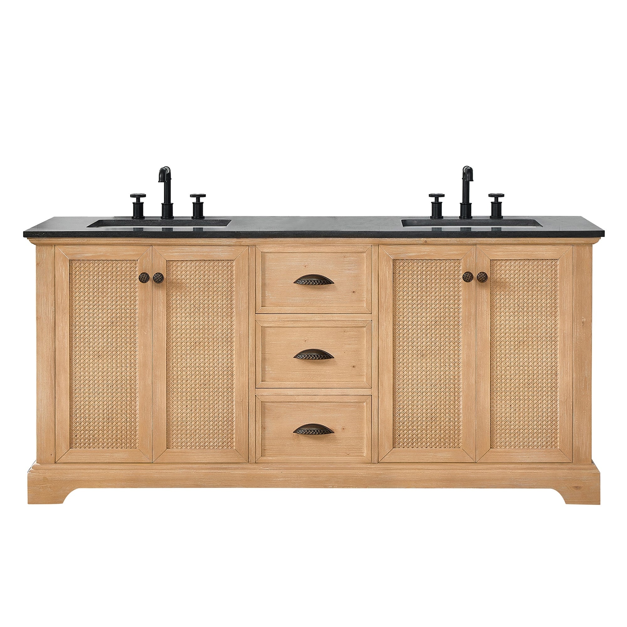 Meuble-lavabo Hervas avec plateau en marbre naturel sans miroir