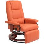 Fauteuil inclinable manuel pivotant et réglable en similicuir HomCom avec repose-pieds confortable et relaxant