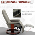 Fauteuil inclinable manuel pivotant et réglable en similicuir HomCom avec repose-pieds confortable et relaxant