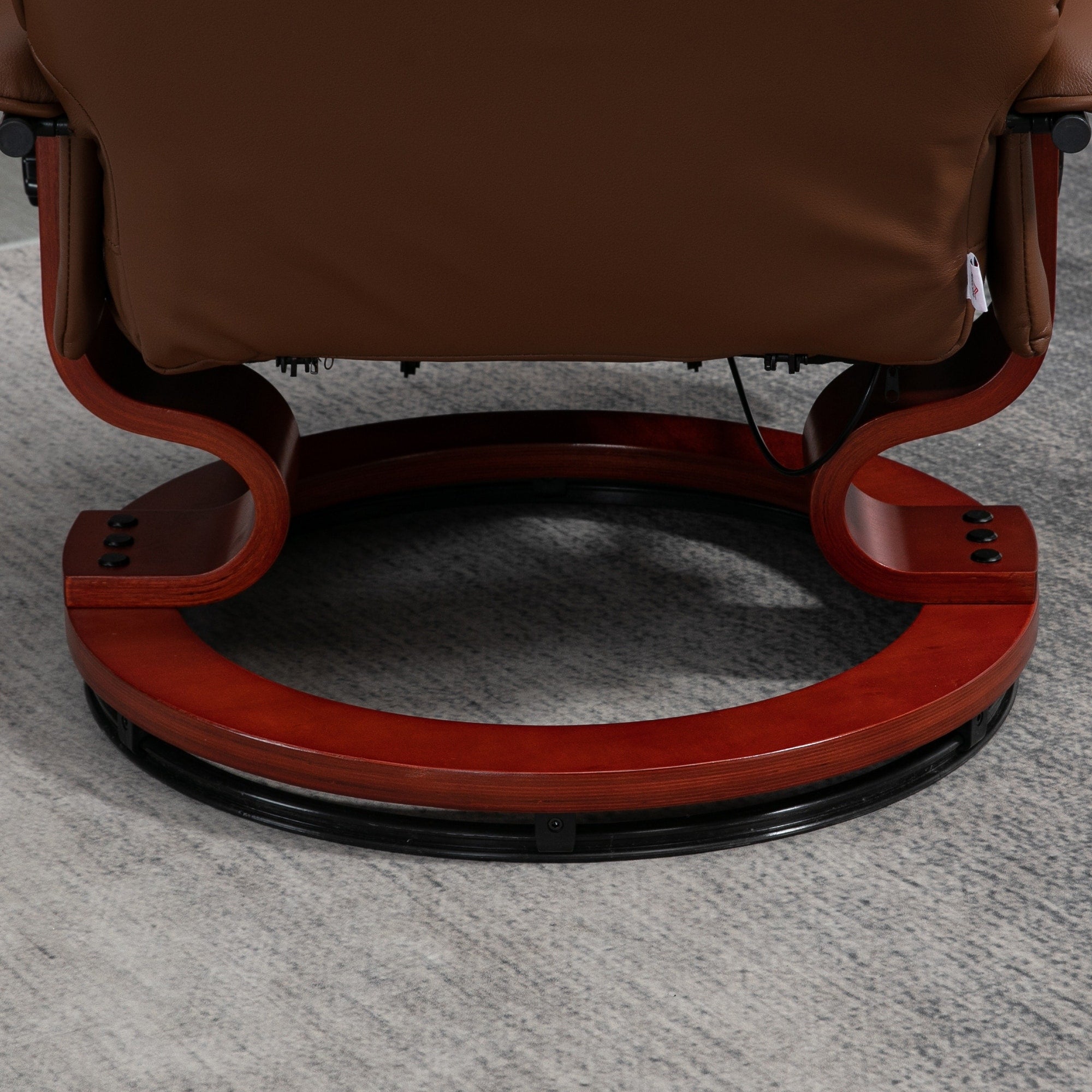 Fauteuil inclinable manuel pivotant et réglable en similicuir HomCom avec repose-pieds confortable et relaxant
