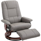 Fauteuil inclinable manuel pivotant et réglable en similicuir HomCom avec repose-pieds confortable et relaxant