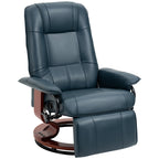 Fauteuil inclinable manuel pivotant et réglable en similicuir HomCom avec repose-pieds confortable et relaxant