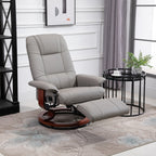 Fauteuil inclinable manuel pivotant et réglable en similicuir HomCom avec repose-pieds confortable et relaxant