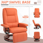 Fauteuil inclinable manuel pivotant et réglable en similicuir HomCom avec repose-pieds confortable et relaxant