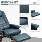 Fauteuil inclinable manuel pivotant et réglable en similicuir HomCom avec repose-pieds confortable et relaxant
