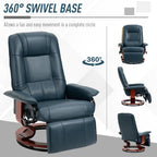 Fauteuil inclinable manuel pivotant et réglable en similicuir HomCom avec repose-pieds confortable et relaxant