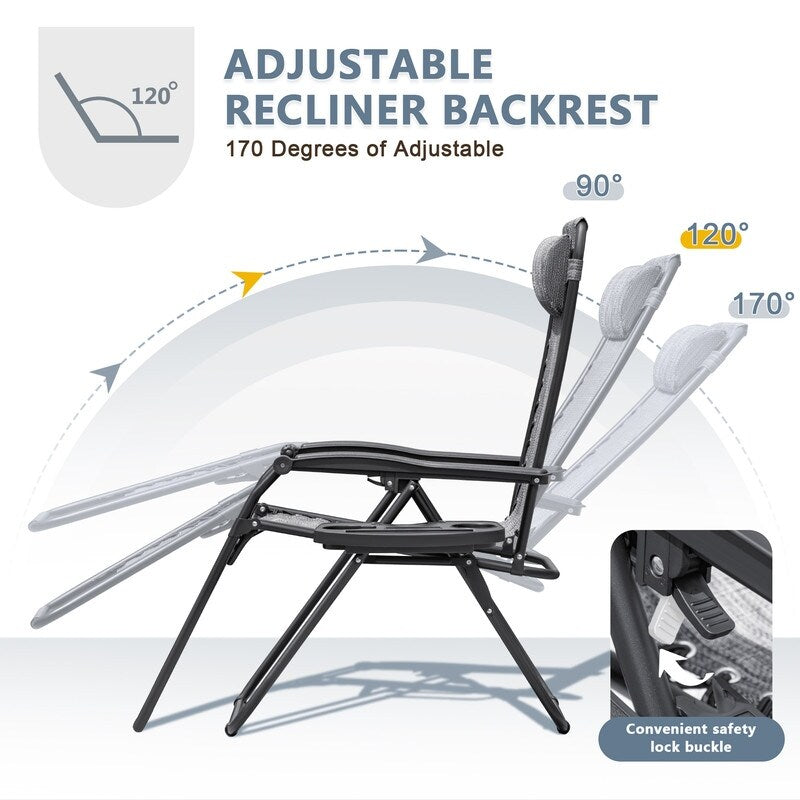 Ensemble de 2 chaises longues de jardin Homall à gravité zéro avec coussins