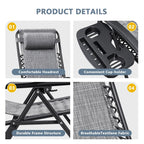 Ensemble de 2 chaises longues de jardin Homall à gravité zéro avec coussins