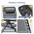 Ensemble de 2 chaises longues de jardin Homall à gravité zéro avec coussins