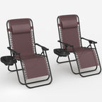 Ensemble de 2 chaises longues de jardin Homall à gravité zéro avec coussins