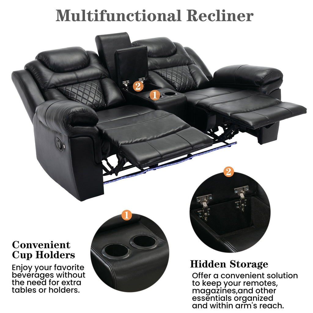 Fauteuil inclinable manuel pour cinéma maison avec rangement escamotable