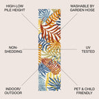 Tapis d'intérieur/extérieur JONATHAN Y Aydin à motifs de feuilles de palmier