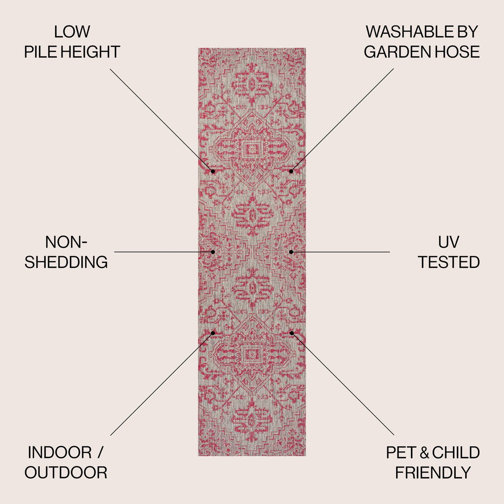 Tapis d'intérieur/extérieur JONATHAN Y Charleston Medallion