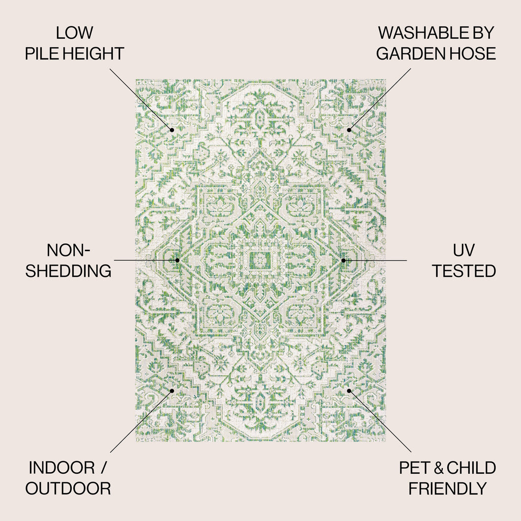 Tapis d'intérieur/extérieur JONATHAN Y Charleston Medallion