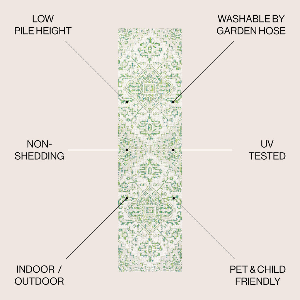 Tapis d'intérieur/extérieur JONATHAN Y Charleston Medallion