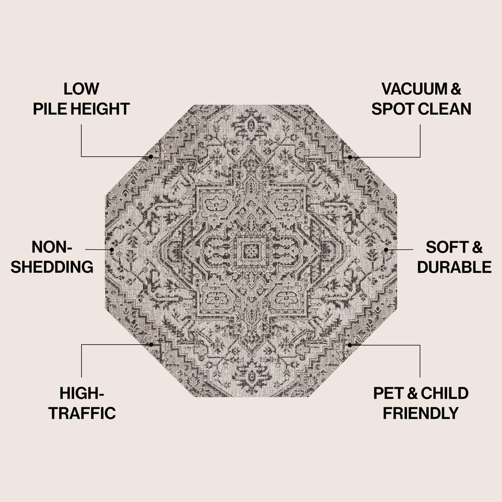 Tapis d'intérieur/extérieur JONATHAN Y Charleston Medallion