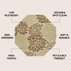 Tapis d'intérieur/extérieur JONATHAN Y à motif floral tissé texturé