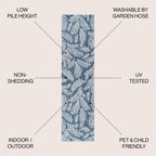 JONATHAN Y Tapis intérieur/extérieur à fronde de palmier Galon