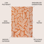 JONATHAN Y Tapis intérieur/extérieur à fronde de palmier Galon