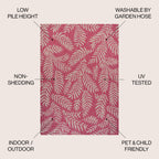 JONATHAN Y Tapis intérieur/extérieur à fronde de palmier Galon