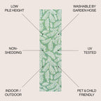 JONATHAN Y Tapis intérieur/extérieur à fronde de palmier Galon