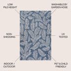 JONATHAN Y Tapis intérieur/extérieur à fronde de palmier Galon