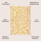 JONATHAN Y Tapis intérieur/extérieur à fronde de palmier Galon