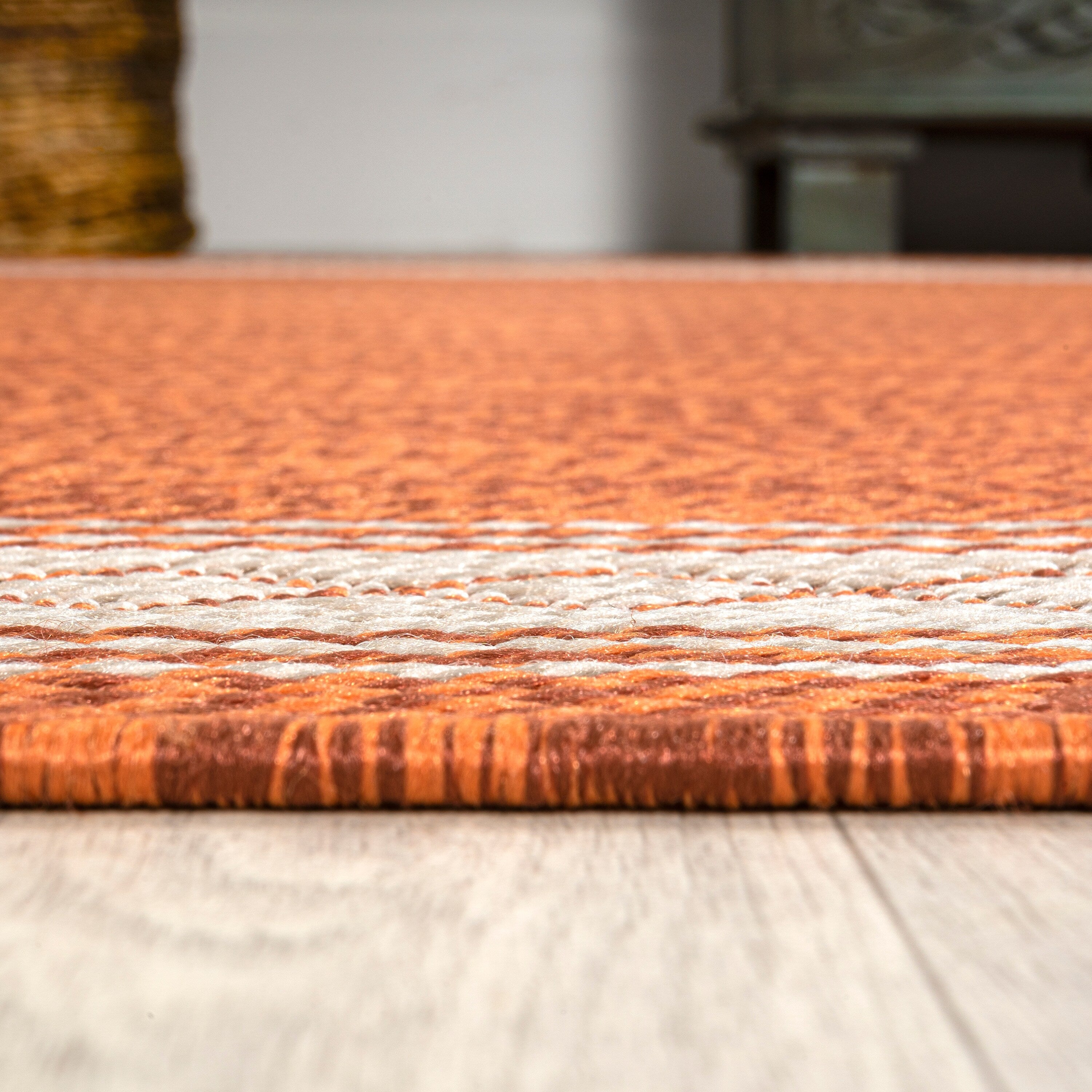 Tapis d'intérieur/extérieur JONATHAN Y Havana Classic à bordure losanges